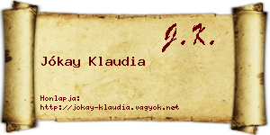 Jókay Klaudia névjegykártya