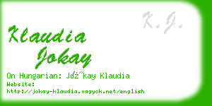klaudia jokay business card